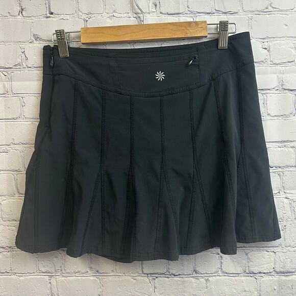 Athleta Pleated Wear About It Skort Black Active Skort 4 Athletic Tennis Workout - Picture 3 of 6